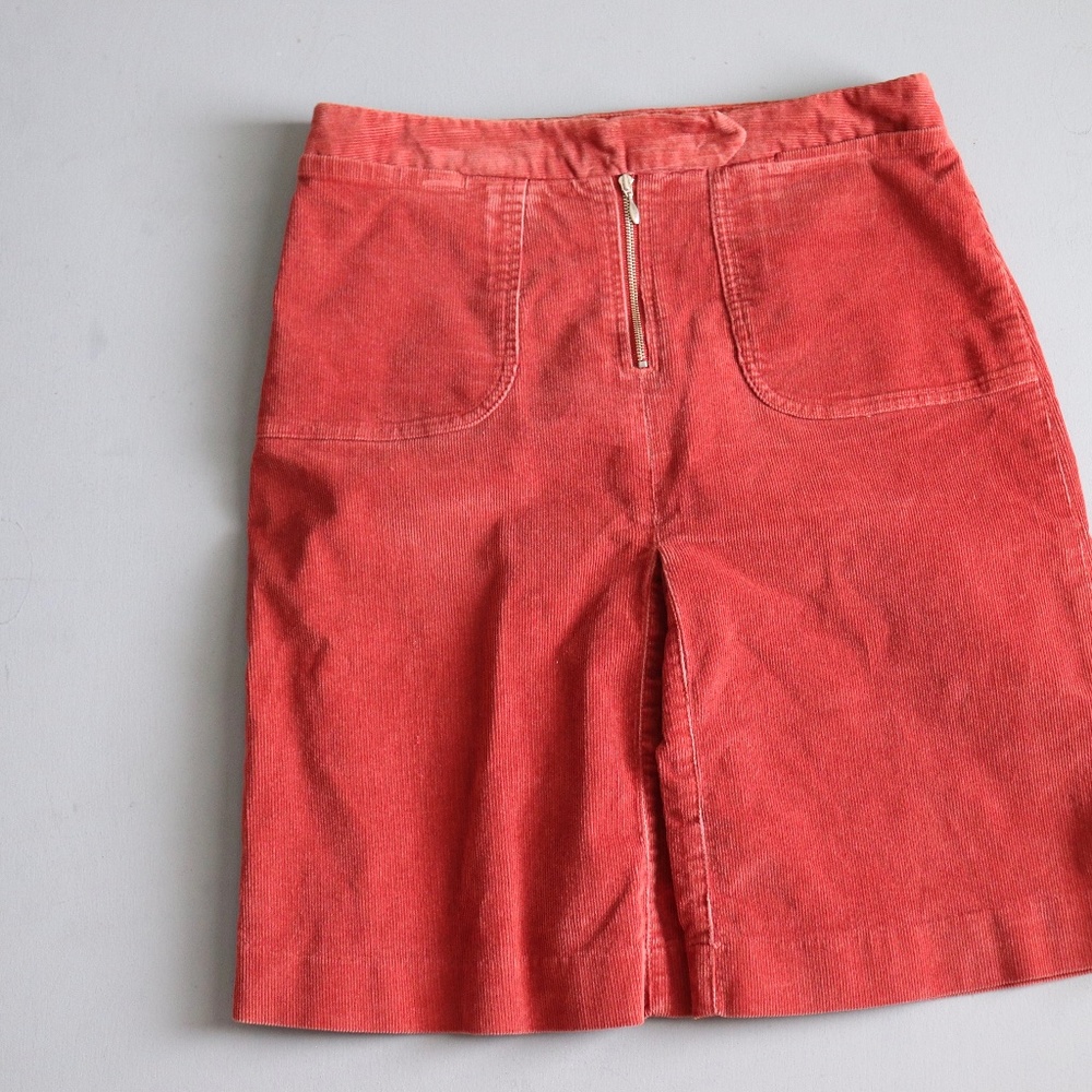 Mossimo Size 6 Orange Corduroy A-line Skirt